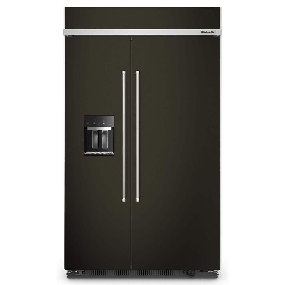 KitchenAid 48 in. 29.4 cu. ft. Countertop Depth Side-by-Side Refrigerator in Black Stainless Steel with PrintShield Finish, Black Stainless Steel with PrintShieldâ„¢ Finish