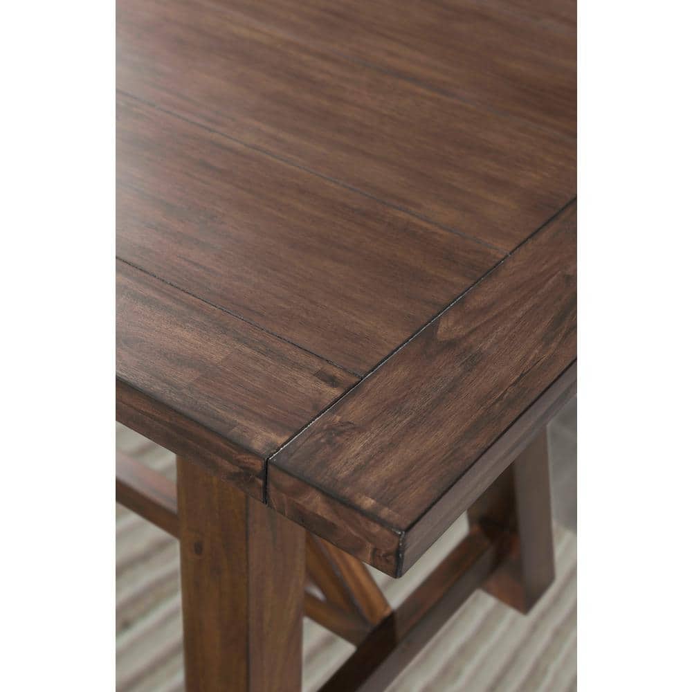 Rustic Walnut 6-Piece Dining Set with Bench and Chairs