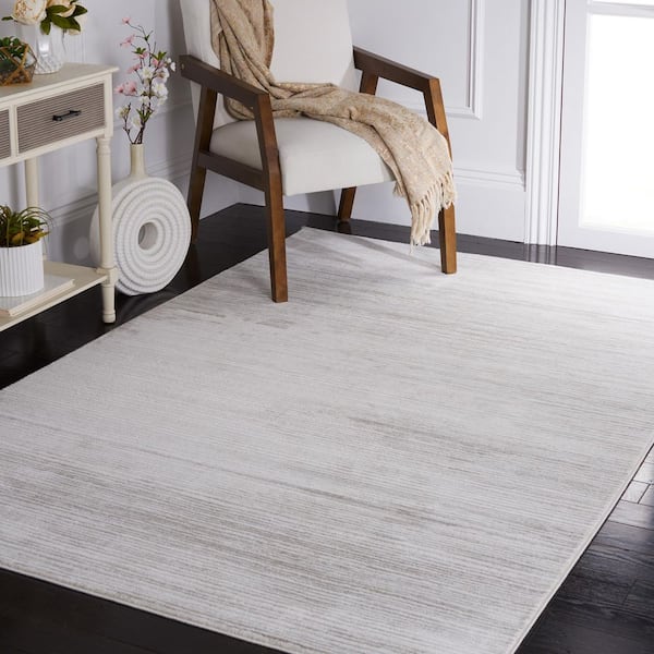 Vision Ivory Gray 3 ft. x 3 ft. Solid Marle Square Area Rug