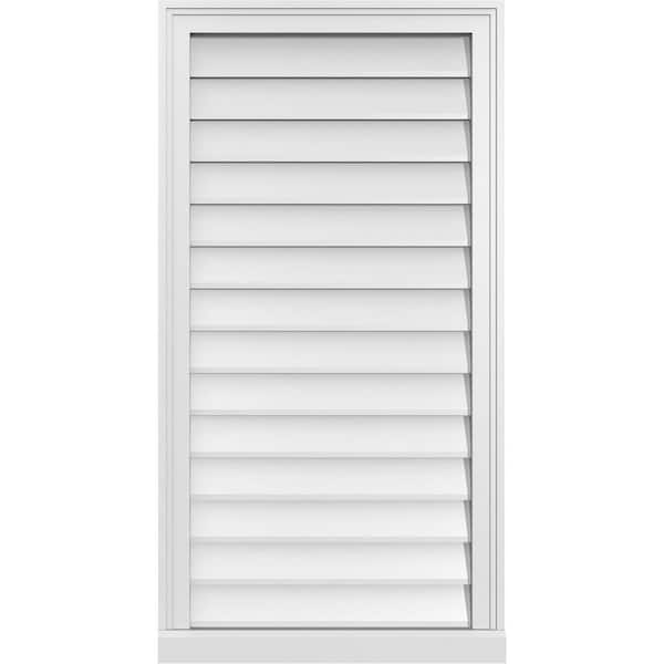 Ekena Millwork 22 in. x 42 in. Vertical Surface Mount PVC Gable Vent: Decorative with Brickmould Sill Frame