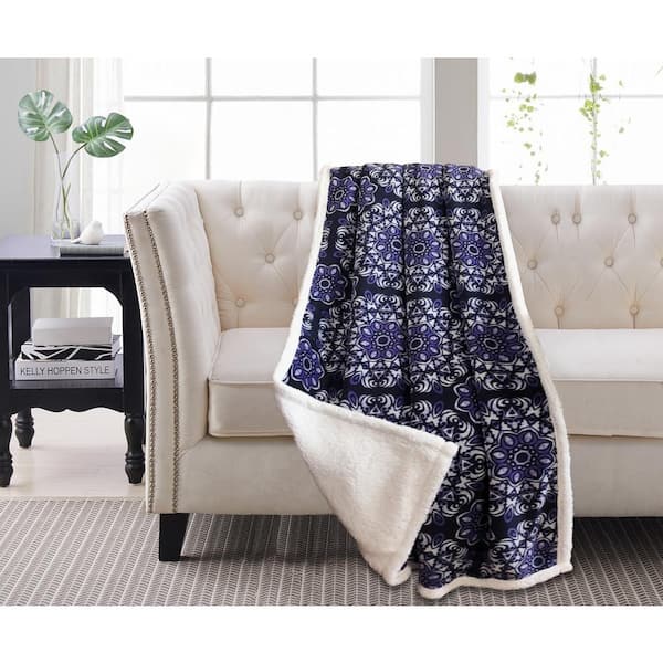 Better Homes & Gardens Sherpa Throw Blanket, 50 x 60, Grey Fairisle 