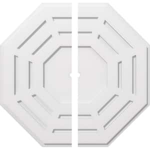 1 in. P X 12 in. C X 30 in. OD X 1 in. ID Westin Architectural Grade PVC Contemporary Ceiling Medallion, Two Piece