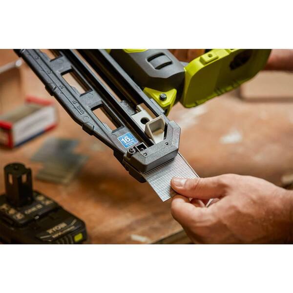 RYOBI ONE+ 18V Cordless 16-Gauge Cordless Straight Finish Nailer and 2.0 Ah Compact Battery Starter Kit