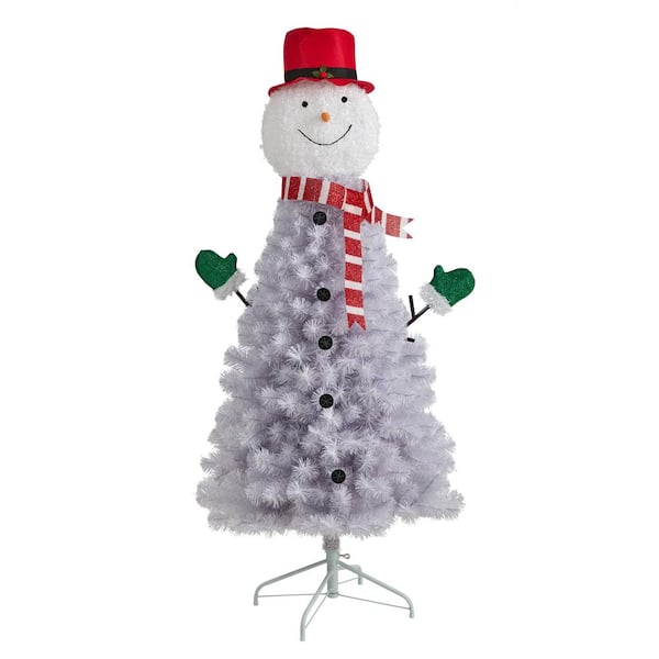 Nearly Natural 5 ft. Snowman Artificial Christmas Tree with 408 Bendable Branches