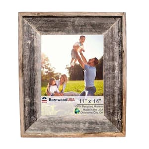 Rustic Farmhouse Artisan 11 in. x 14 in. Weathered Gray Reclaimed Picture Frame