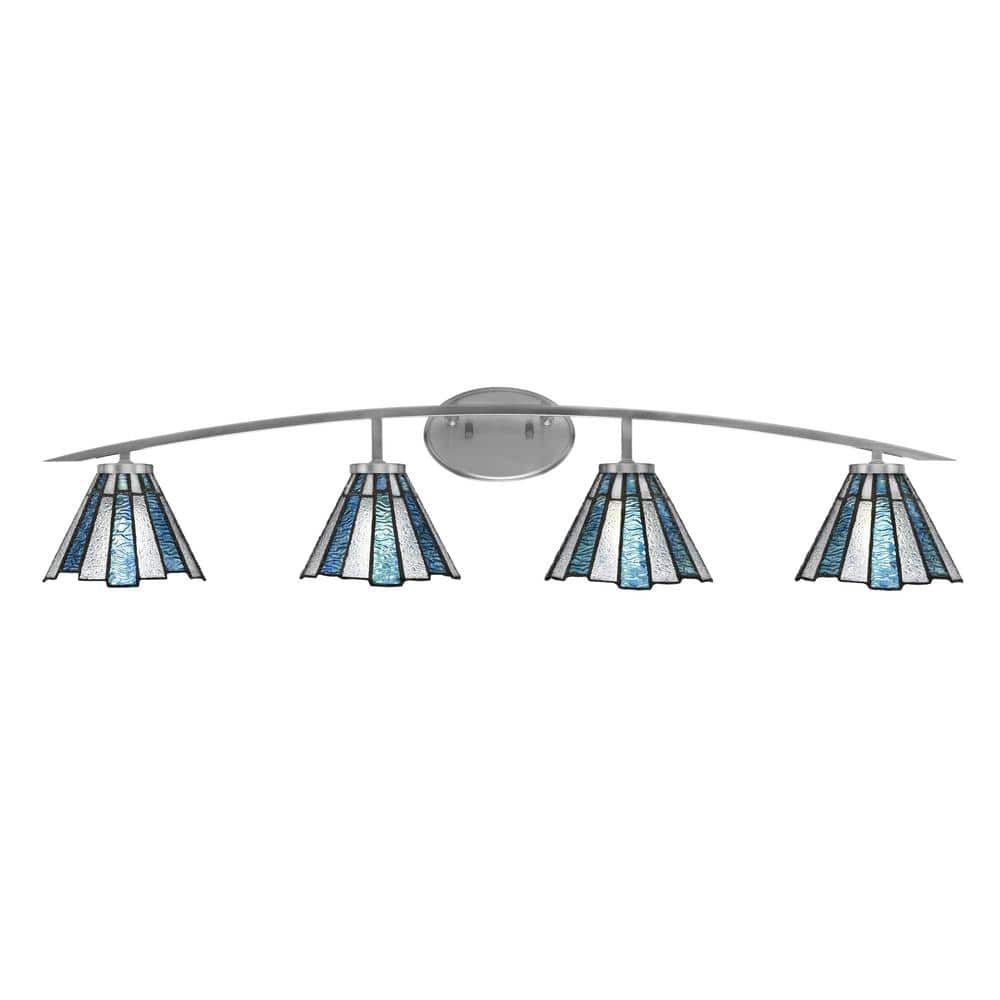 Siena 40 in. 4-Light Graphite Vanity-Light Graphite with 7 in. Sea Ice Art 