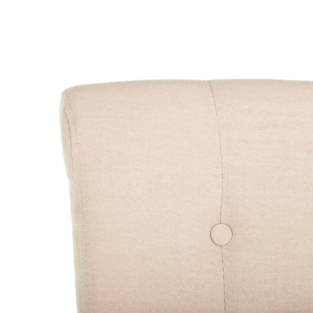 Transitional Plush Beige Linen 45" Bar Stool with Chrome Accents, Set of 2
