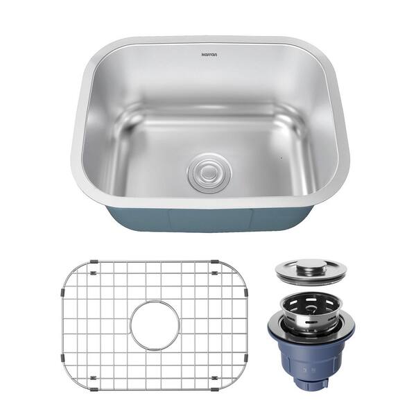 Profile 23-3/8 in. Undermount Single Bowl 18 Gauge Stainless Steel Kitchen Sink