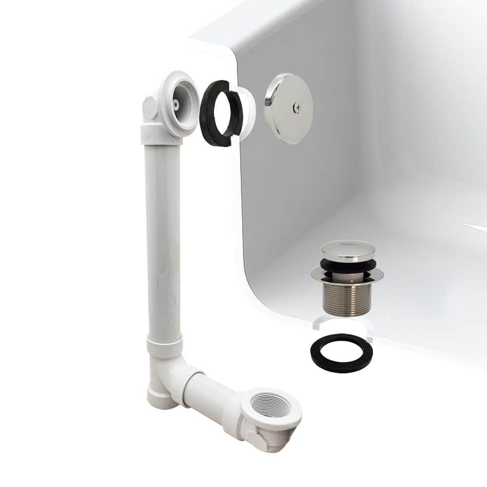 1-1/2 in. x 12 in. Bath Waste & Overflow with One-Hole Faceplate and Tip-Toe Drain - Sch. 40 PVC, Polished Nickel price history on PriceWatchPro