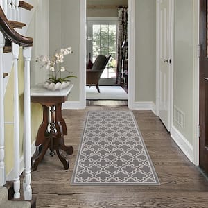 Trellis Grey  Doormat 3 ft. x 4 ft. Accent Rug