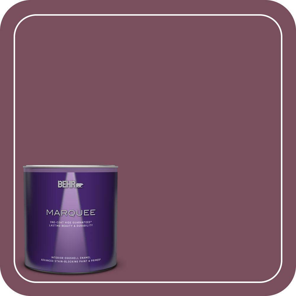 BEHR MARQUEE 1 qt. #100D-7 Maroon Eggshell Enamel Interior Paint ...
