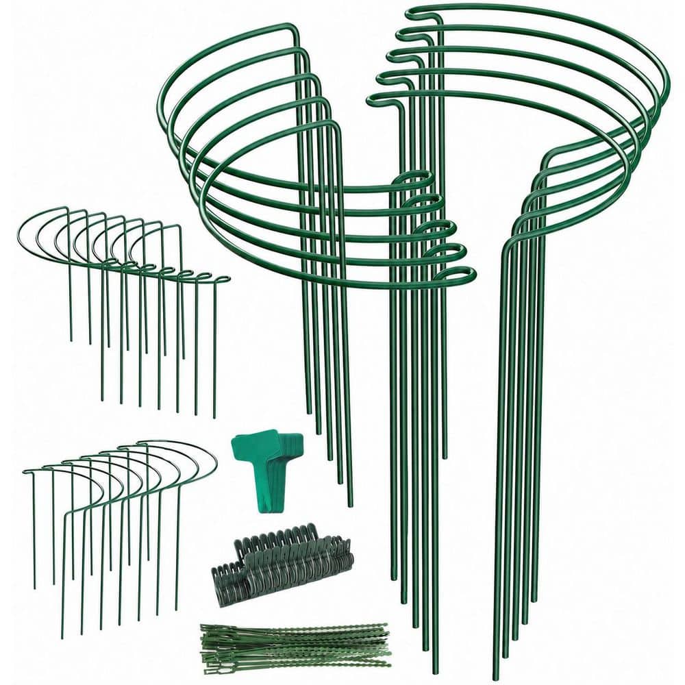16 in. Green Metal Plant Support Stake Half Round Plant Support Ring Garden Plant Support Type 24-Pack price history on PriceWatchPro
