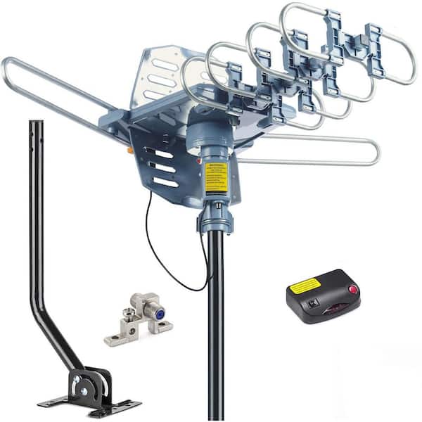 Digital Outdoor TV Antenna Motorized 360 ° Rotation Support for 2 TVs with Remote Control 50FT Coax Cable