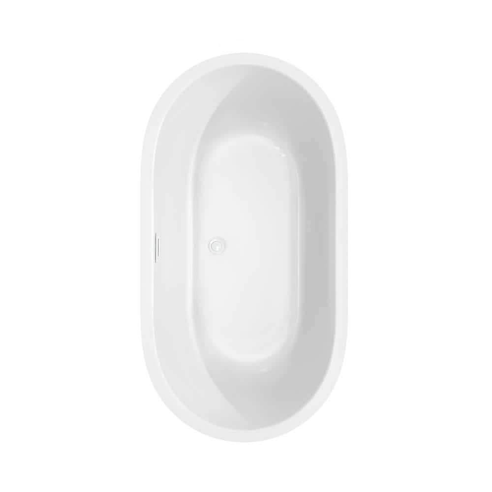 Juliette 60" Shiny White Acrylic Freestanding Bathtub