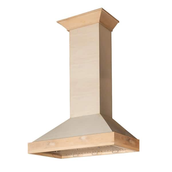 Unfinished wood clearance range hood