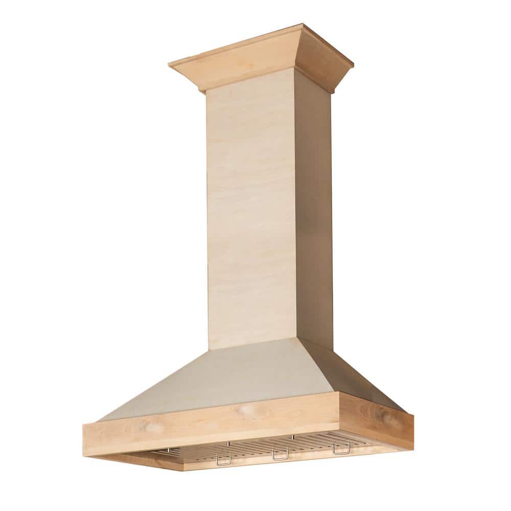 48 in. 400 CFM Ducted Vent Wall Mount Range Hood in Unfinished Wood