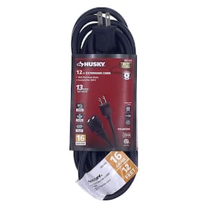 12 ft. 16/2 Medium Duty Indoor/Outdoor Extension Cord, Black