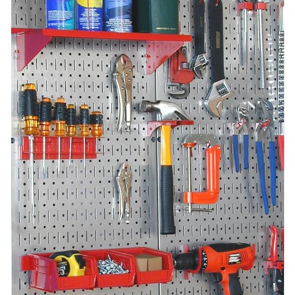 Two 32-Inch x Pegboard Rack Wall Control Galvanized Steel Pegboard Pack 