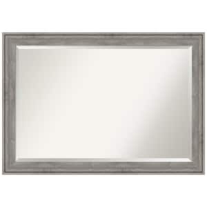 Regis Barnwood 40.38 in. x 28.38 in. Rustic Rectangle Framed Grey Bathroom Vanity Wall Mirror
