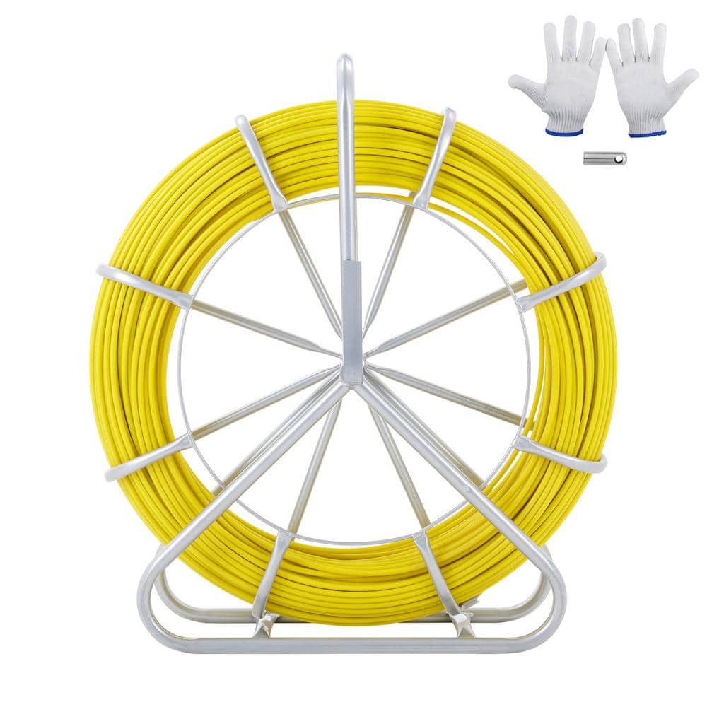 Fish Tape Fiberglass 425 ft., 1/4 in. Duct Rodder Fishtape Wire Puller with Steel Reel Stand, 3-Pulling Heads price history on PriceWatchPro