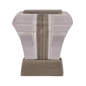 Abernathy 1-1/16 in. (27mm) Classic Clear/Antique Silver Square Cabinet Knob