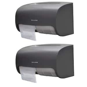 Side-by-Side Double Roll Toilet Paper Dispenser, Gray (2-Pack)