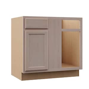36 in. W x 24 in. D x 34.5 in. H Assembled Blind Corner Base Kitchen Cabinet in Unfinished with Recessed Panel