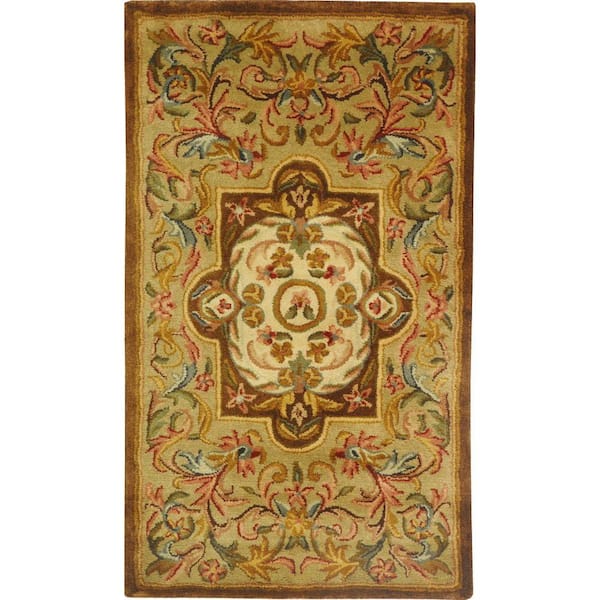 SAFAVIEH Classic Beige/Olive 2 ft. x 3 ft. Border Area Rug