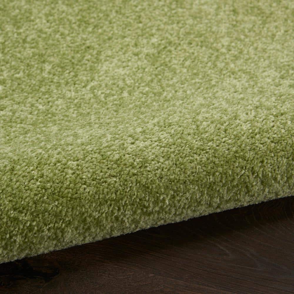 Mossy Green Square 7' Synthetic Flat-Woven Indoor/Outdoor Rug