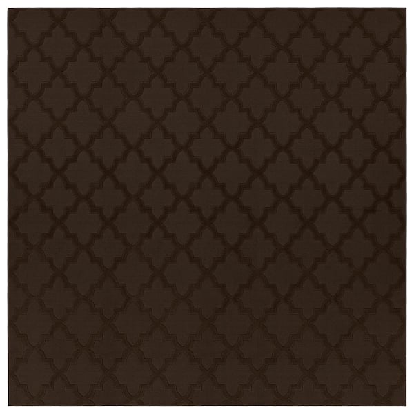 Quatro Mocha 12 ft. x 12 ft. Quatrefoil Polypropylene Square Area Rug