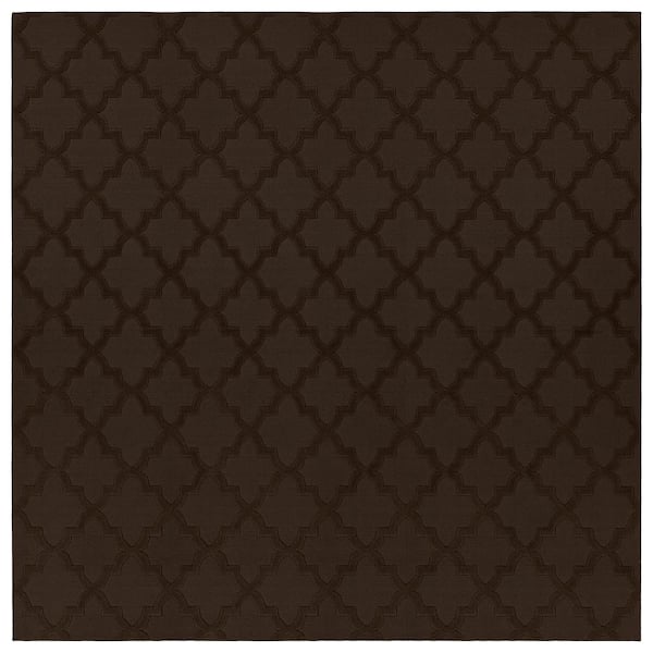 Garland Rug Quatro Mocha 12 ft. x 12 ft. Quatrefoil Polypropylene Square Area Rug