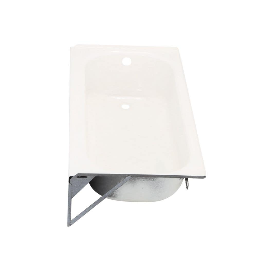 White Porcelain 60-Inch Left Drain Soaking Bathtub