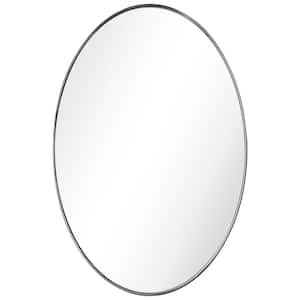 36 in. x 24 in. Ultra Oval Brushed Black Stainless Steel Framed Wall Mirror