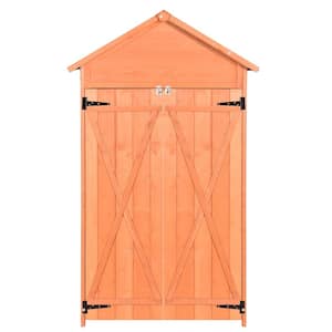 3 ft. W x 1.6 ft. D Wood Shed with Lockable Doors (4.8 sq. ft.) Tool Shed Waterproof Garden Storage Cabinet