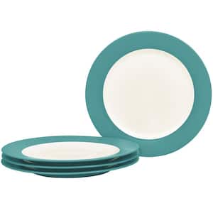 Colorwave Turquoise 11 in. (Turquoise) Stoneware Rim Dinner Plates, (Set of 4)