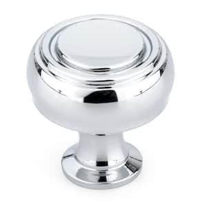 Edgemont Collection 1-5/16 in. (33 mm) Chrome Contemporary Cabinet Knob