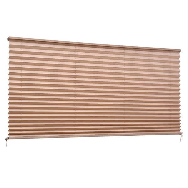 RV Blinds Cappuccino Smooth 32 in. W x 62 in. L RV Pleated Shades, Back Tap Blackout Curtain Indoor Single Panel