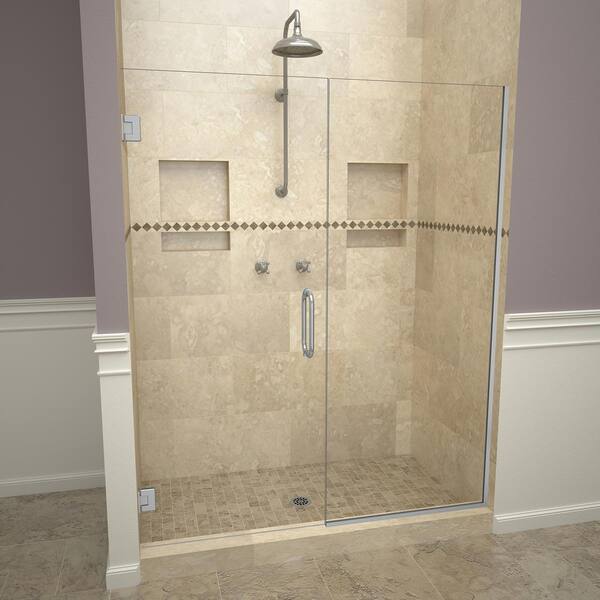 Redi Swing 2000V Series 58 in. W x 76 in. H Semi-Frameless Pivot Shower ...