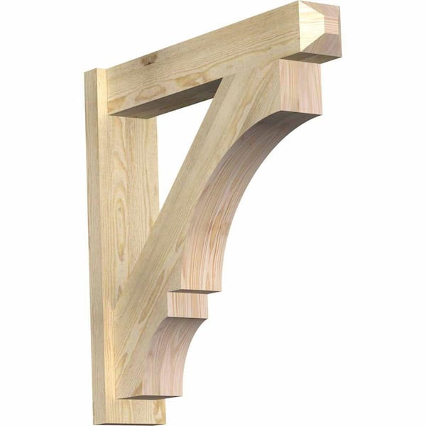 Ekena Millwork 6 in. x 30 in. x 30 in. Douglas Fir Balboa Craftsman Rough Sawn Outlooker
