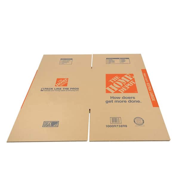 The Home Depot 24 in. L x 20 in. W x 21 in. D Heavy-Duty Extra-Large Moving Box with Handles (50-Pack)