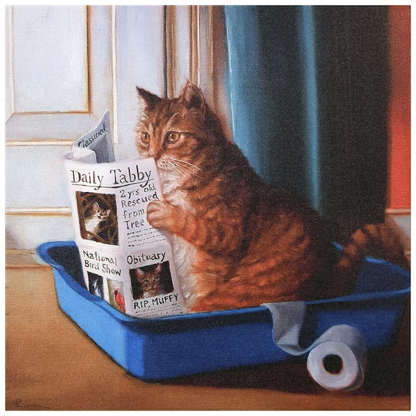 Empire Art Direct "Cat On A Throne" Graphic Art Print on Wrapped Canvas Cat Pet Wall Art