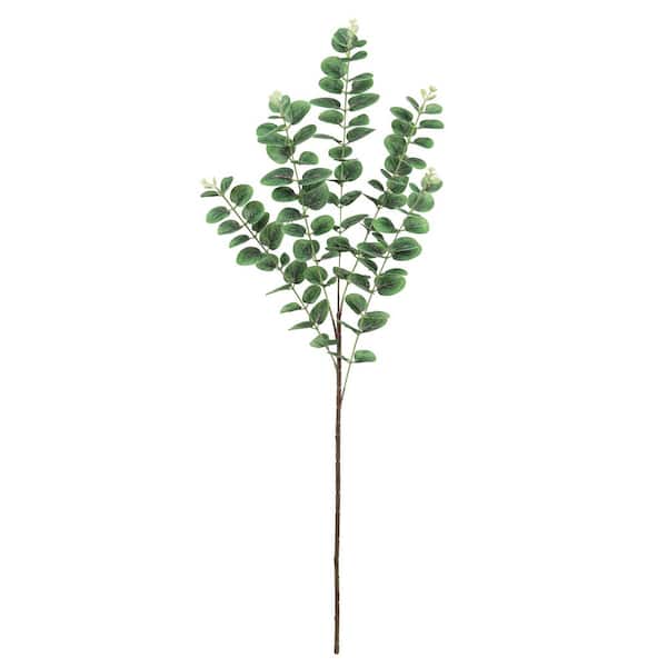 LIVING LUXURY 36 in. Natural Touch Artificial Eucalyptus Leaf Stem Plant Greenery Foliage Spray Branch (Set of 3)