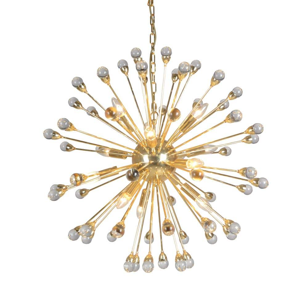 12-Light Gold Chandelier-LZ3421-12 - The Home Depot