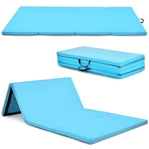 Blue 48 in. x 96 in. x 2 in. Gymnastics Mat Thick Folding Panel Aerobics Exercise Gym Fitness (32 sq. ft.)
