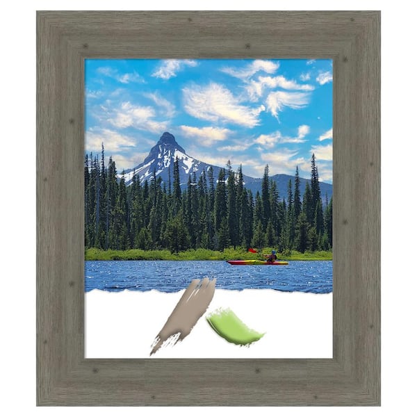 Amanti Art Fencepost Grey Wood Picture Frame Opening Size 20 x 24 in.