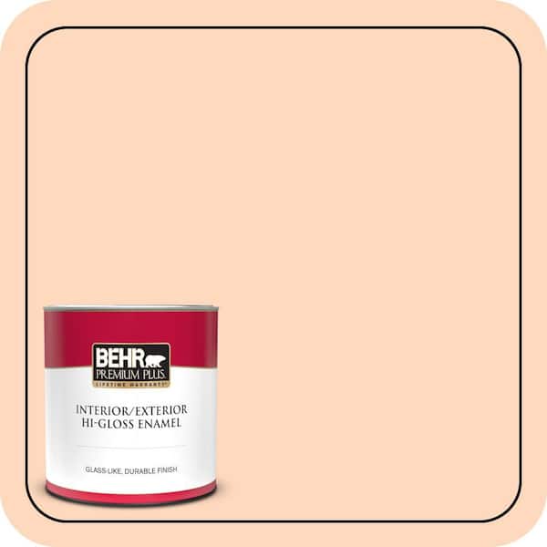 BEHR PREMIUM PLUS 1 qt. #270C-2 Shrimp Cocktail Hi-Gloss Enamel Interior/Exterior Paint & Primer