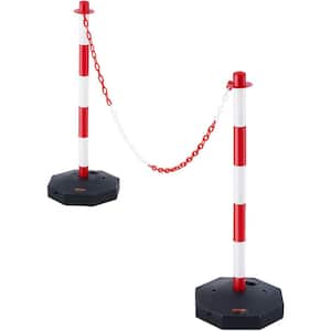 Traffic Delineator Post Cones, 2-Pieces Traffic Safety Delineator Barrier with Fillable Base