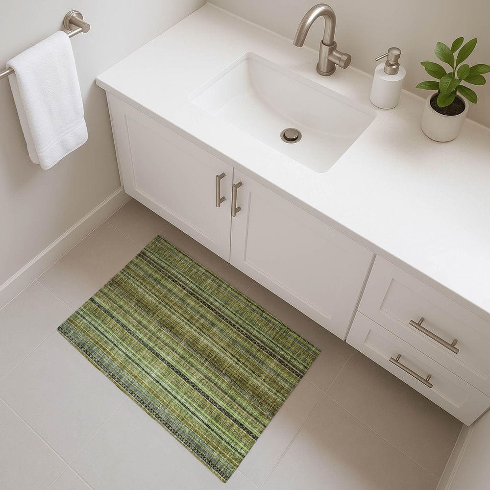 Mayfield Premium Machine Washable Abstract AMF1654 Green 2 ft. x 3 ft. Area Rug price history on PriceWatchPro