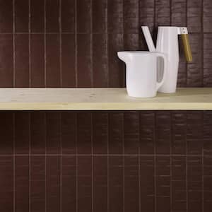 Chord Matter Eggplant 2.95 in. x 11.81 in. Textured Porcelain Floor and Wall Tile (4.35 sq. ft./Case)