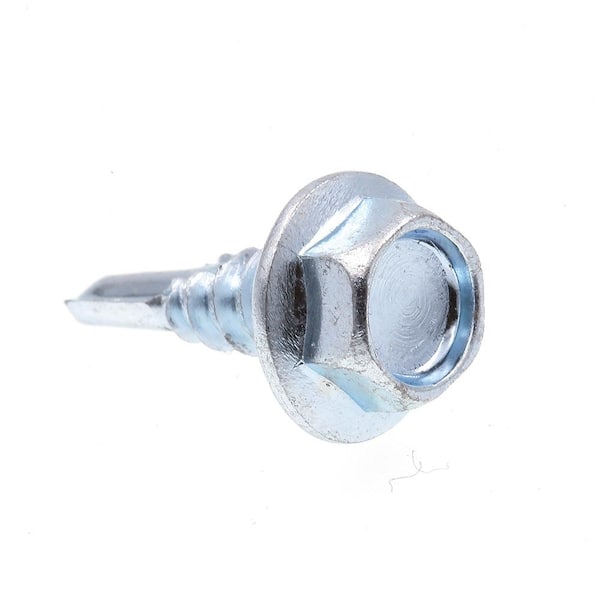 Prime-Line #10 x 5/8 in. Zinc Plated Case Hardened Steel Indented Hex Washer Head Self-Drilling Sheet Metal Screws (75-Pack)